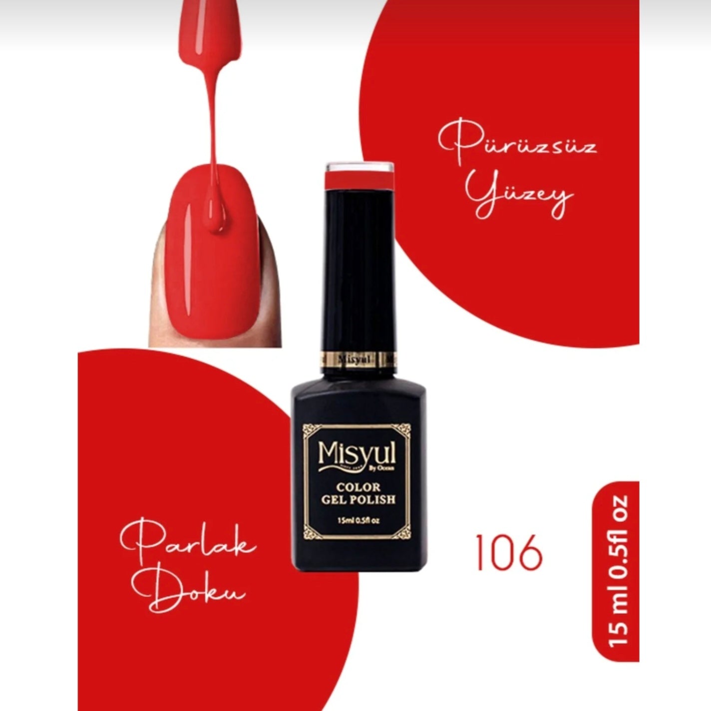 Misyul Kalıcı Oje, UV Led Kalıcı Oje Nail Art 15ml