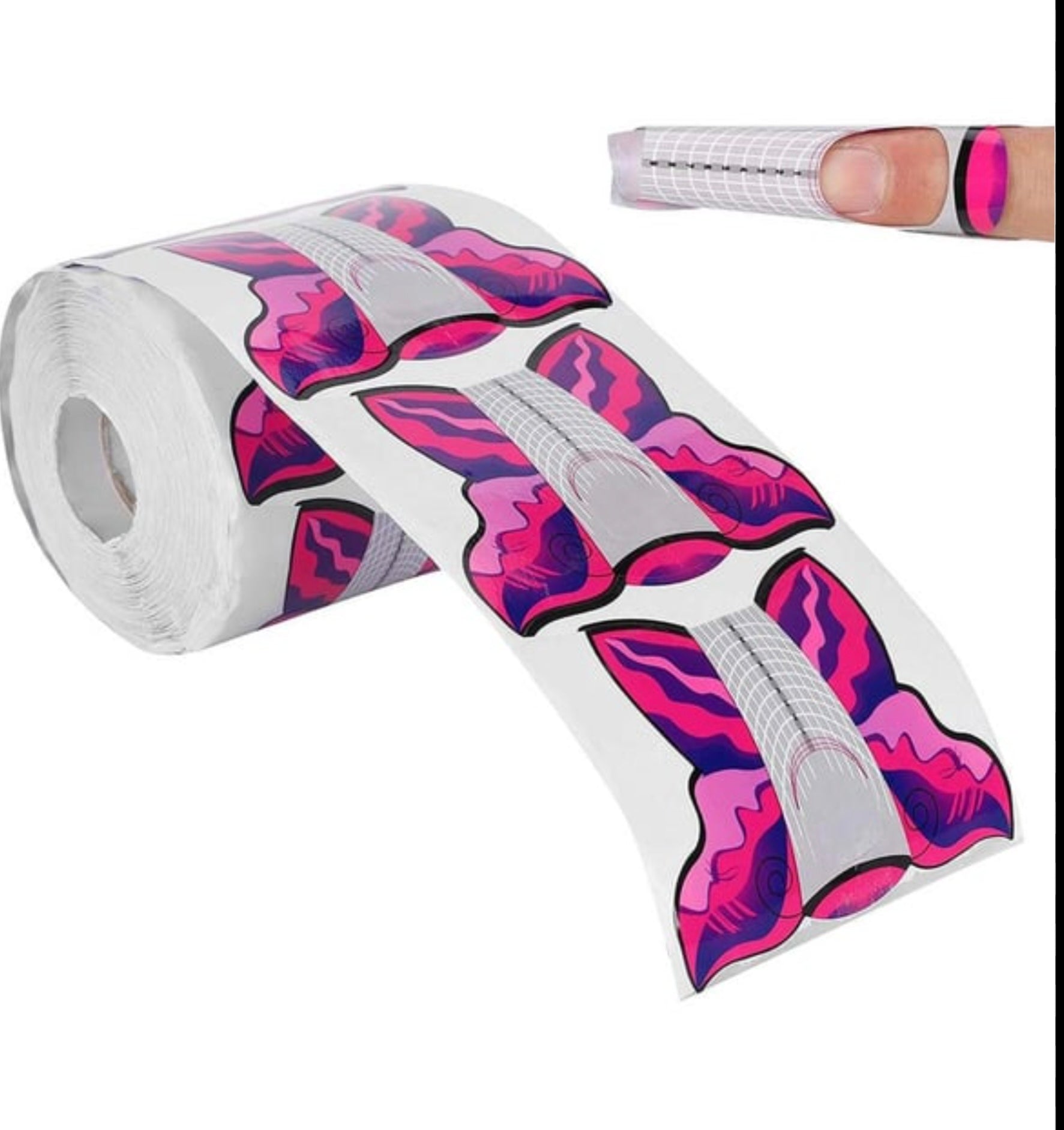 Pembe Kelebek Protez Tırnak Şablon 500'lü