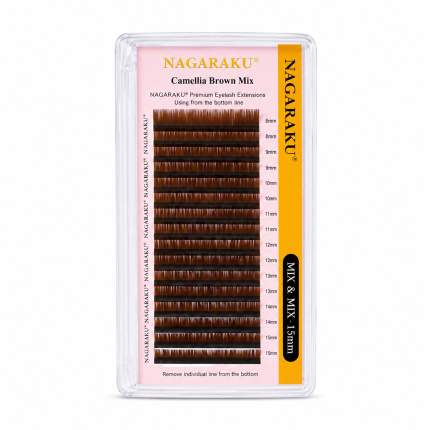 Nagaraku 07C Kahverengi Mix İpek Kirpik